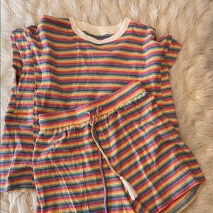Colorful Striped matching outfit